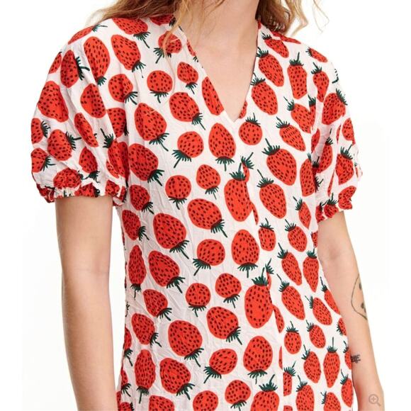 Marimekko NEW Linella Mansikka $350 Strawberry Dress in a Bag Womens Size 44 XL - Picture 1 of 16